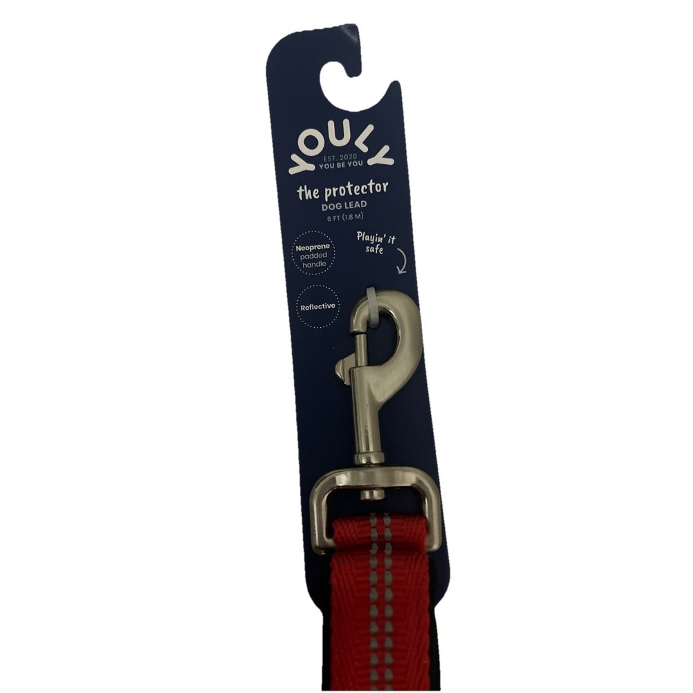 YOULY NEW The Protector 6 Ft Orange Reflective Neoprene Padded Handle Dog Lead